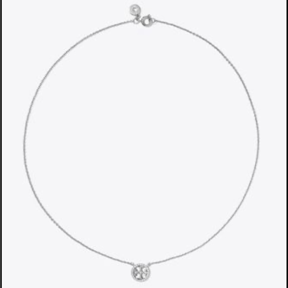 Tory Burch Miller Pavé Logo Delicate Necklace
